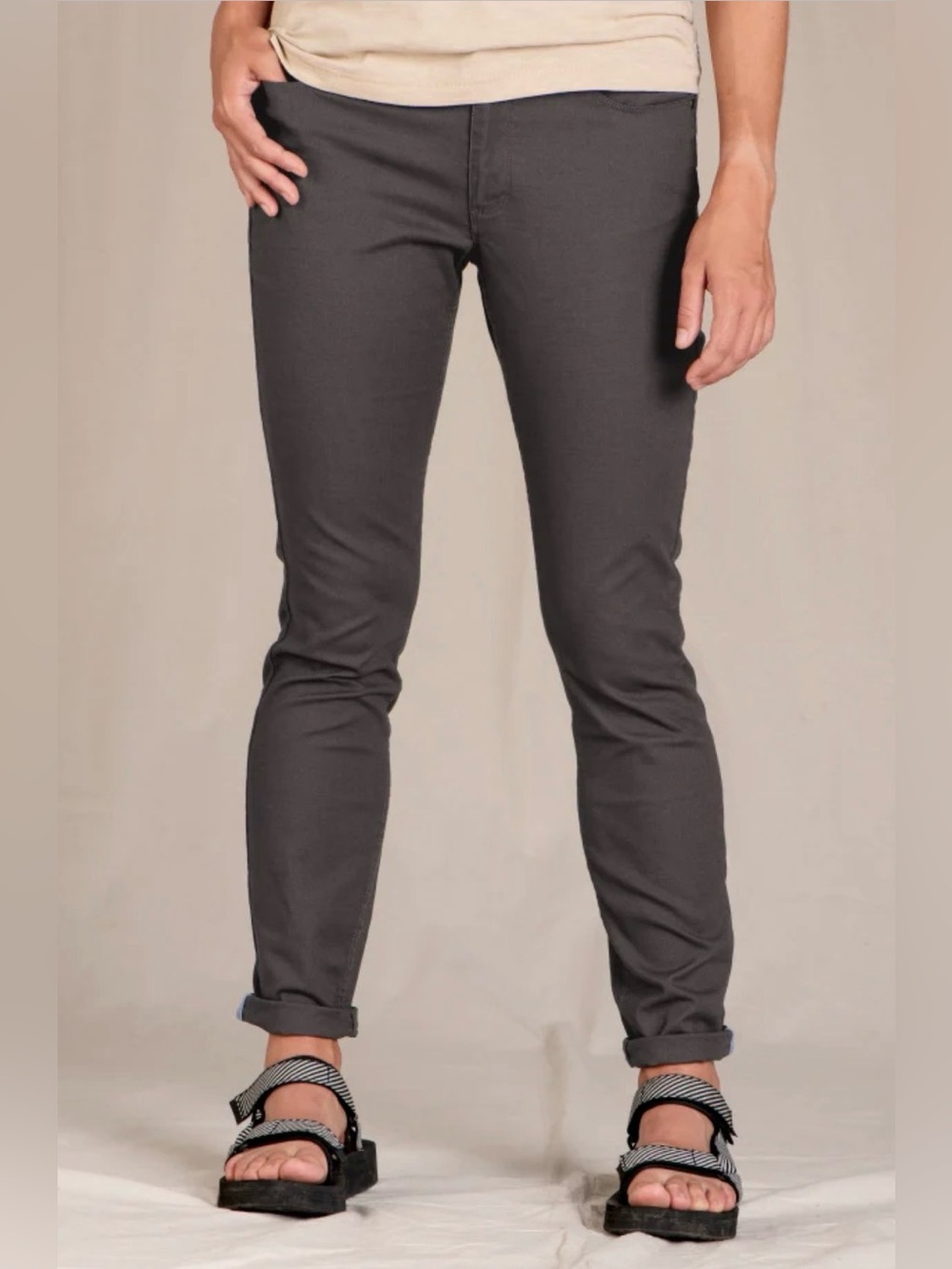 Toad & Co Earthworks 5 Pocket Skinny Pants Gray Size 14 Outdoor Hiking Travel